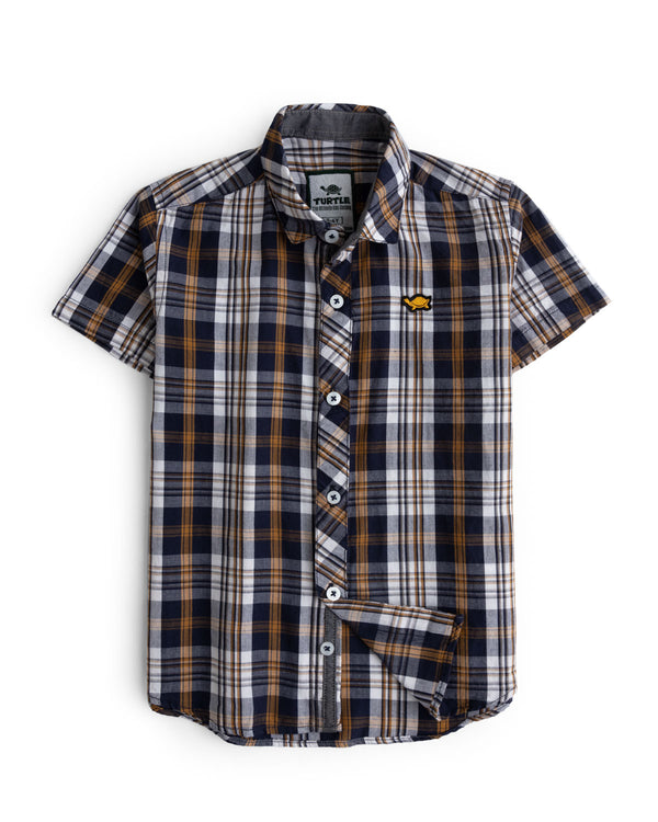 Half-Sleeve Casual Check Shirt