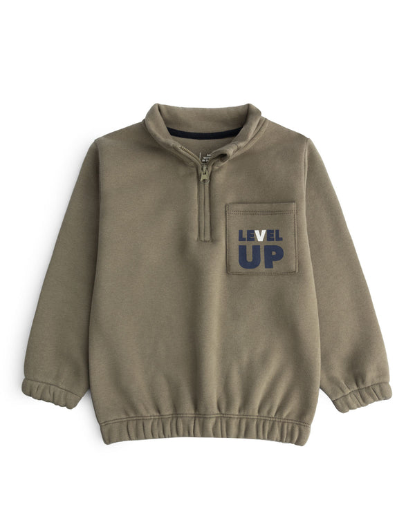 Zip-up Elasticized Pullover