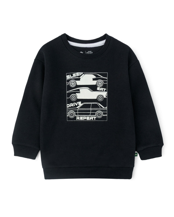 Black Drive Graphic Sweatshirt