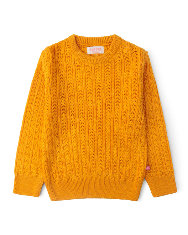 Mustard Knitted Weave Sweater