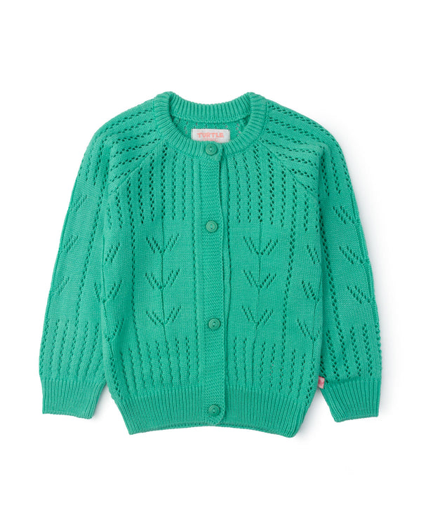 Aqua Green Pointelle Cardigan