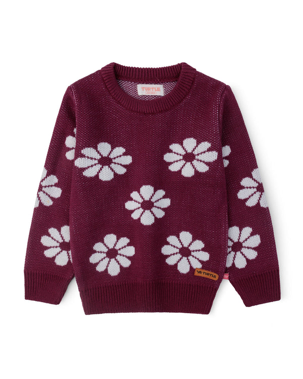 Plum Daisy Knit Sweater