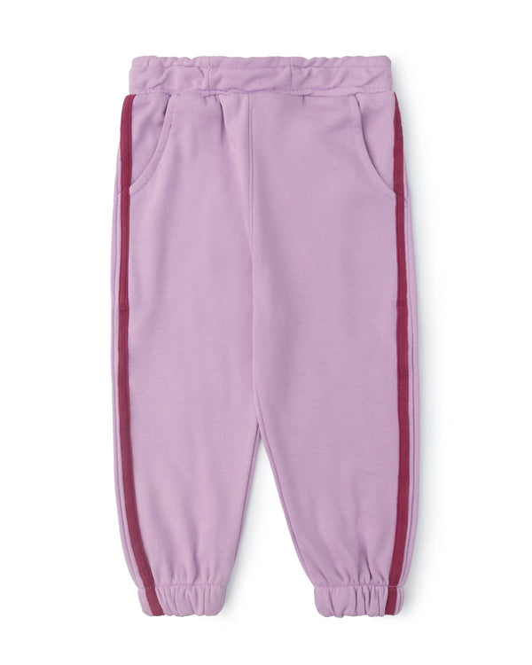 Lavender Side-Stripe Joggers