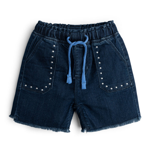 Threaded Blue Denim Short