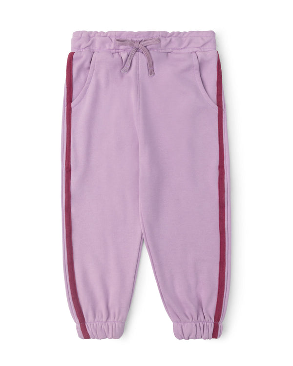 Lavender Side-Stripe Joggers